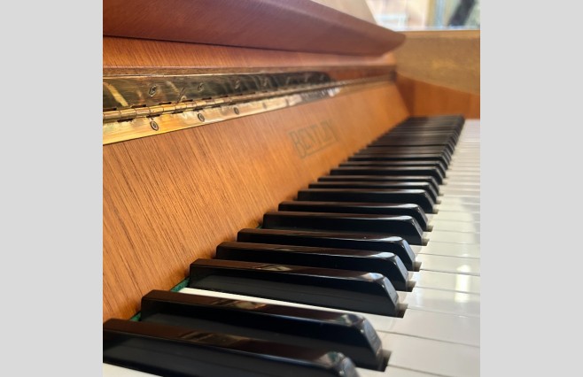 Bentley Satin Teak Mini Upright Piano, Used - All Inclusive Premium Package (SN:136440) - Image 9
